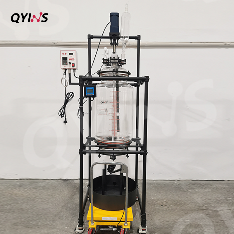 手动特氟龙框架100L单层玻璃固相合成釜