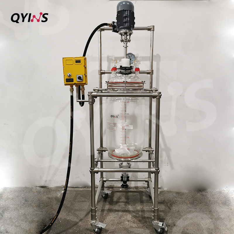 螺纹磨口高真空防爆玻璃反应釜30L、50L、100L