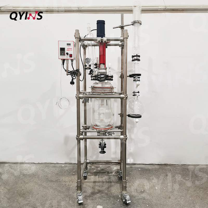 轴套式机械密封双层玻璃反应釜10L、20L、30L