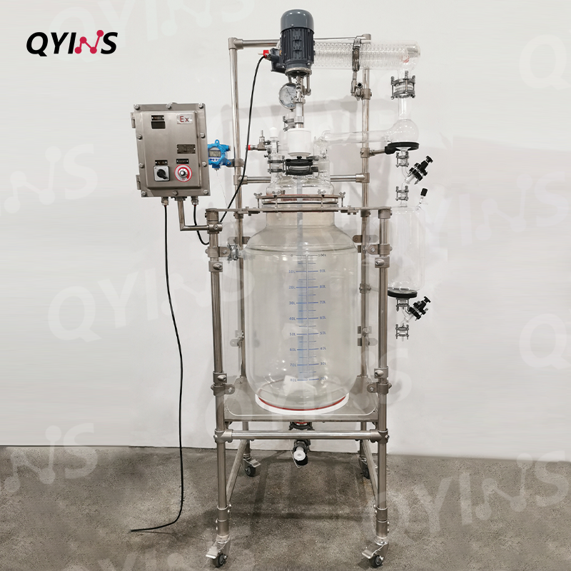 防爆膜挡板防护双层玻璃釜100L、150L、200L